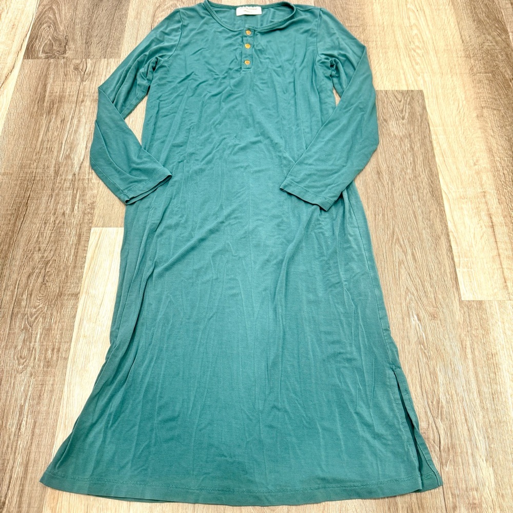 Dwell & Slumber Nightgown Womens 8-10 Green Nursing Sleep Dress Caftan Lounge